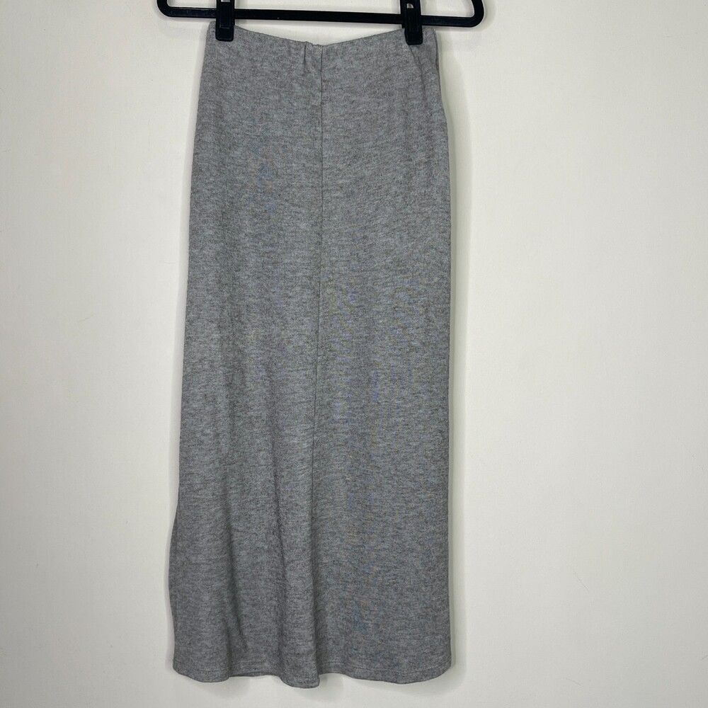Zara Double Front Slit Wool Blend Ribbed Midi Skirt Women's Size Small - Picture 3 of 8